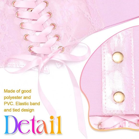 Wide Corset Dress Belt Women Elastic Lace Waist Belt Tied Waspie Waist Cinch🌺 - Picture 6 of 7